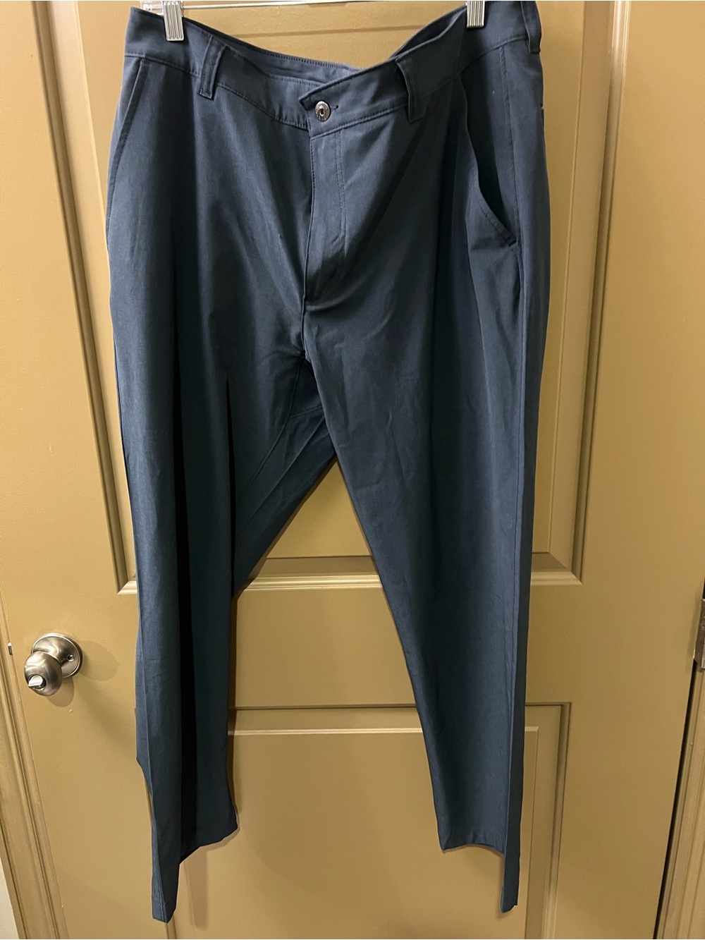 Duluth Trading Co Navy Pleated Dress Pants - Blue